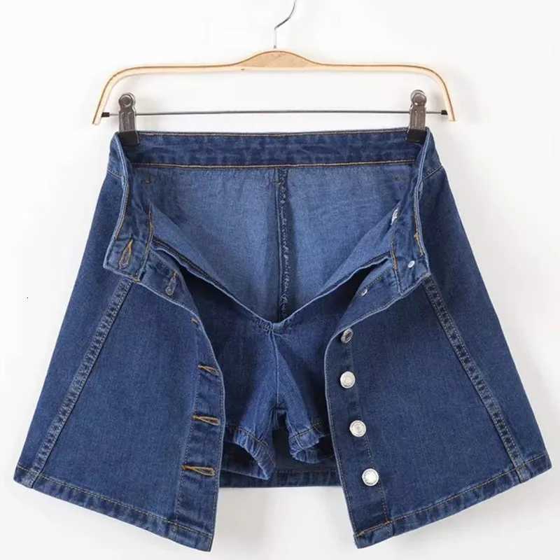 Shorts Skirts Denim Summer Women Skirt Fashion Slim High Waist Skirt Trousers Woman Vintage Single-breasted A-Line Mini Jean Skirts W261017