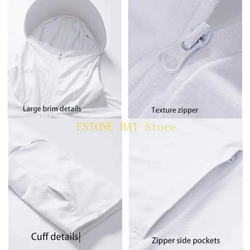Mens 49MF Men's Sun Vests Protective Hooded Zippered Quick Drying Thin Shirt with PocketsW261017