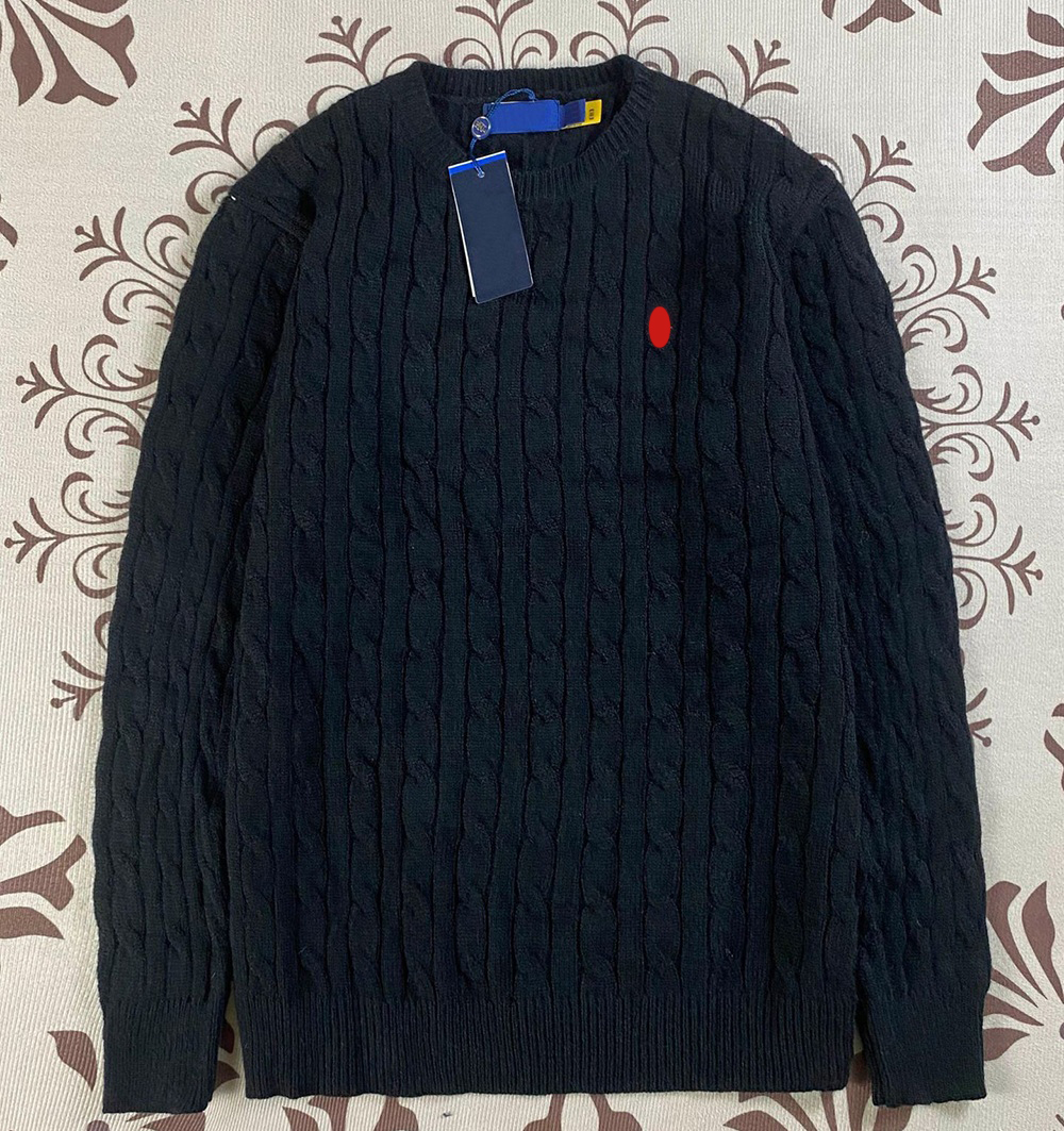 Fashion Designer Mens Crew Neck Polo Knitted Twisted Sweater Casual Embroidery Jumpers Trendy Winter Comfortable Warm Cotton Men Pullover Sweatshirt
