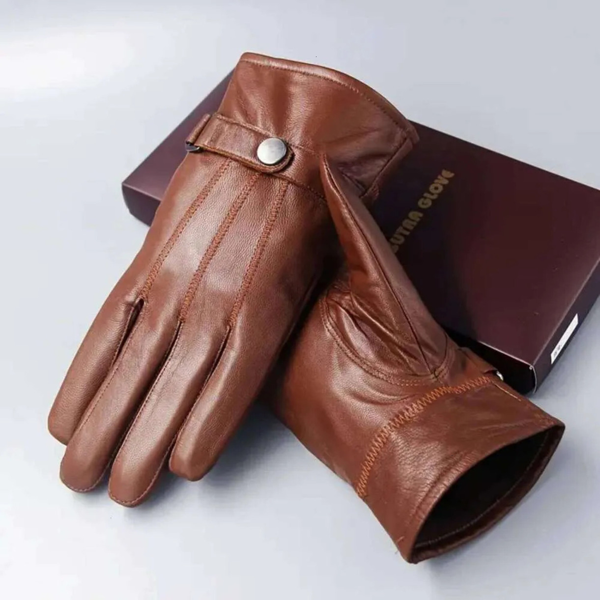 Sports Gloves Thickened Warm Men's * PU Leather Fleece Split Finger * Gloves For fitness Cycling And * Riding Cozy Winter Accessories Outdoor S