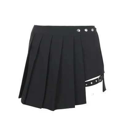 Skirt Skirts Women Sexy Gothic High Waist Pleated Punk Black Summer 's Skirts with Shorts Goth Dark Japanese Cosplay W261017