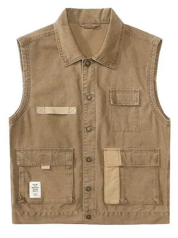 Summer Men's Vests Loose Spring Casual American Style Men's Jacket Outerwear Outdoor Tactical Loose Fit Workwear Vest Youth Vitality Style