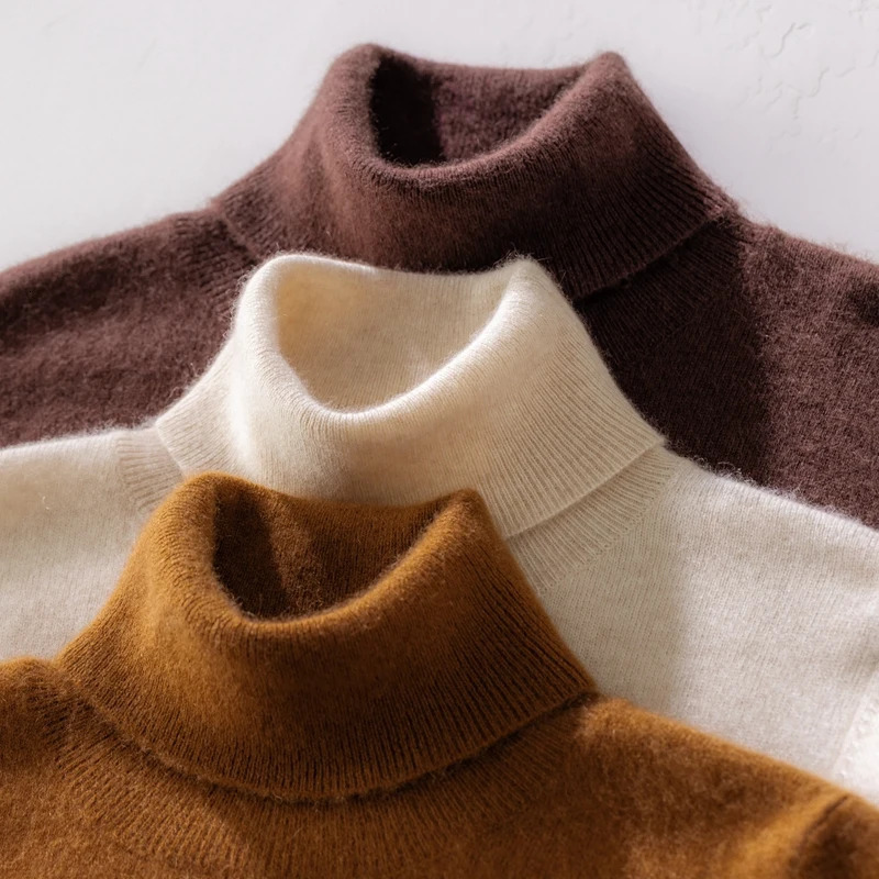 Cashmere Sweater Women's Turtleneck Long Sleeved Knitted Pullover 100 Pure Base Korean Version Top 261008