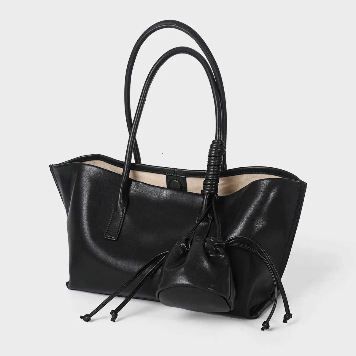 Evening Bags Korean Version Large-capacity Women's Shoulder Bag Fashion Underarm Tote Bag Top-grain Cowhide Versatile Commuter Women Handbag H2
