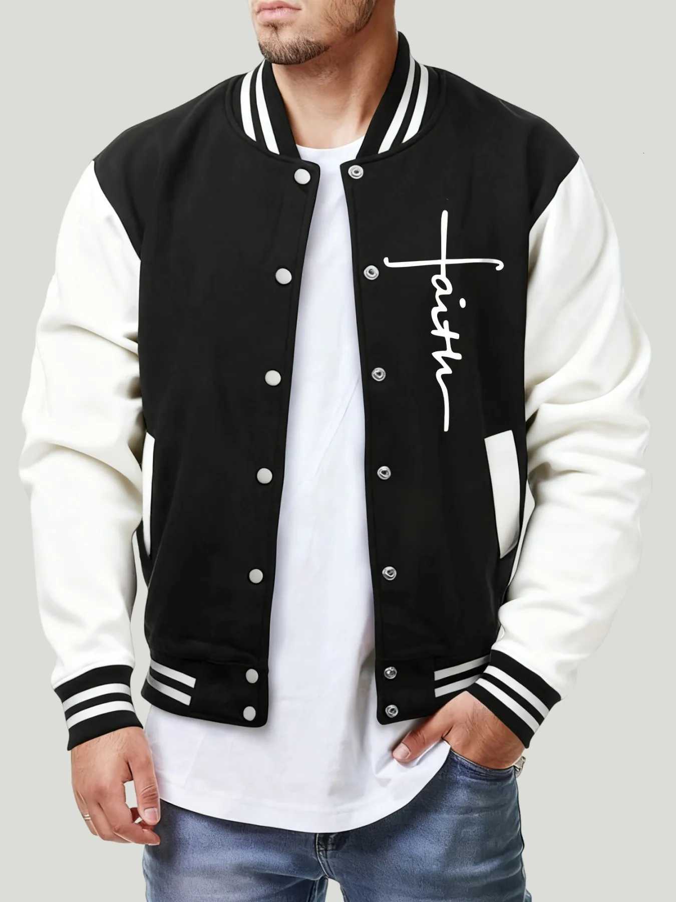 Jackets Faith Creative Letter Men's Design Mens Baseball Hip Hop Y2K Menswear Creativity Fashion American Top Street Pocket Men JacketW261017