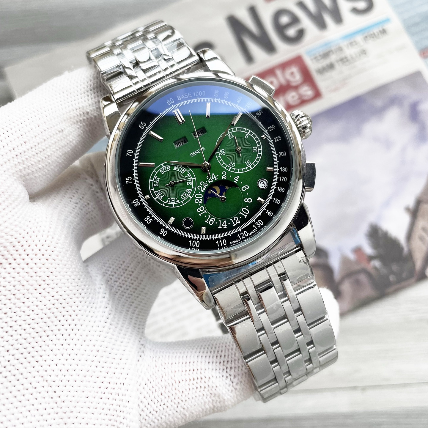 Luxury Mens PPity 5270 Automatic mechanical movement Watches 40MM Men Watch Stainless Steel Case Waterproof Fashion moon phase Montre Wristwatches #