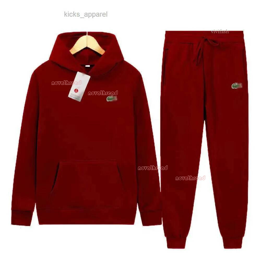 lacostlies hoodie New casual mens Tracksuit hoodie Men Set Autumn Winter Sportswear Sports Suit Casual Sweatsuit Hoodie Pants Male Jogging Clothing