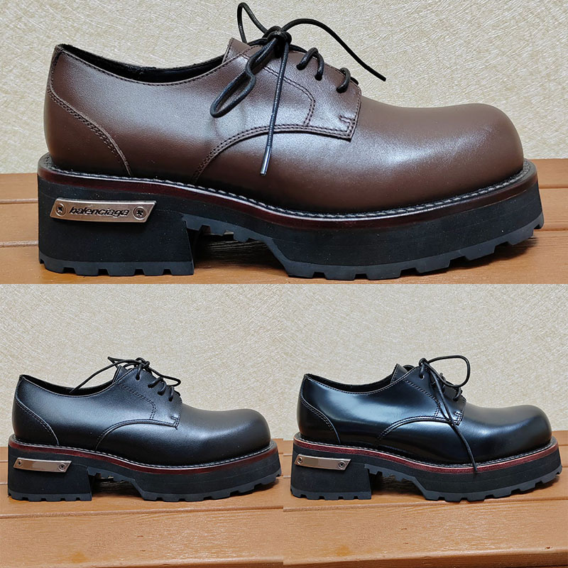 Men Women Venom Derby Designer Couples Workwear Shoes Car Line Edging Process Cowhide Round Head Thick Sole Anti Slip Function Daily Commuting Casua