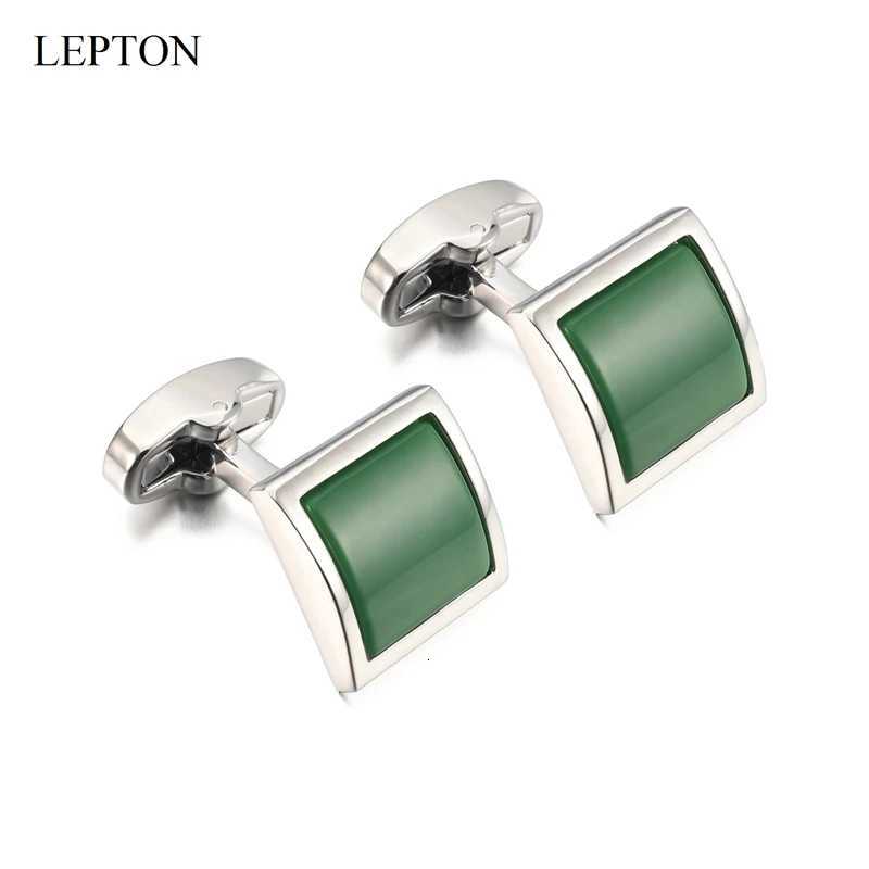 Green Cuff Links Glass Lepton Cufflinks for Mens Wedding Groom High Quality Square Glass Cuff links Men Shirt Cuffs CuffLink Drop ShippingW261017