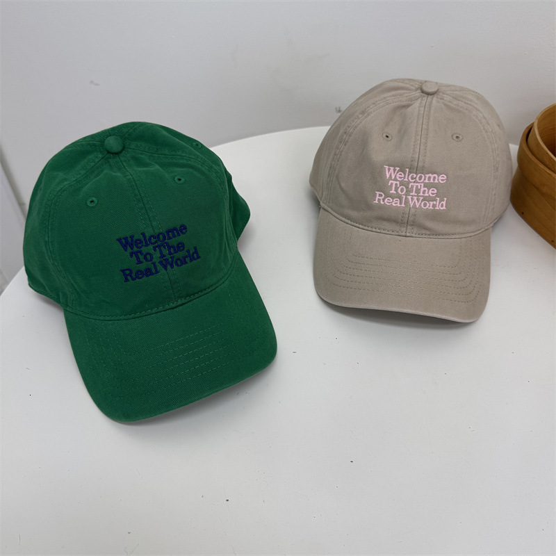 Trendy nichestyle baseball cap with contrasting colors letter embroidery soft cotton fabric breathable suitable women in spring summer and also avai