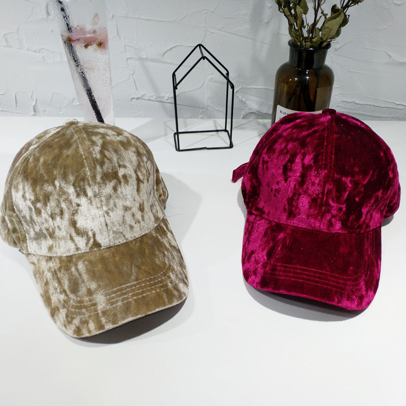 Autumn and winter silk baseball women Korean style versatile duckbill for men trendy casual velvet student curved brim cap
