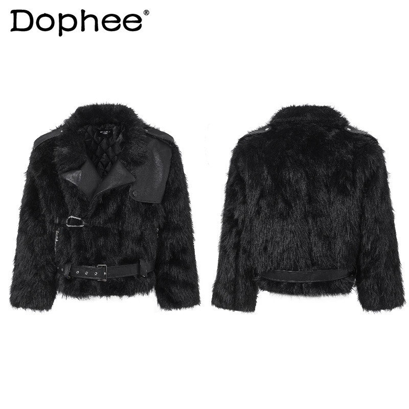 Men's Trendy Plush Faux Fur 2025 Winter Integration Thickened Jacket Coats Male Handsome Loose Comfort Warm Jackets 261012