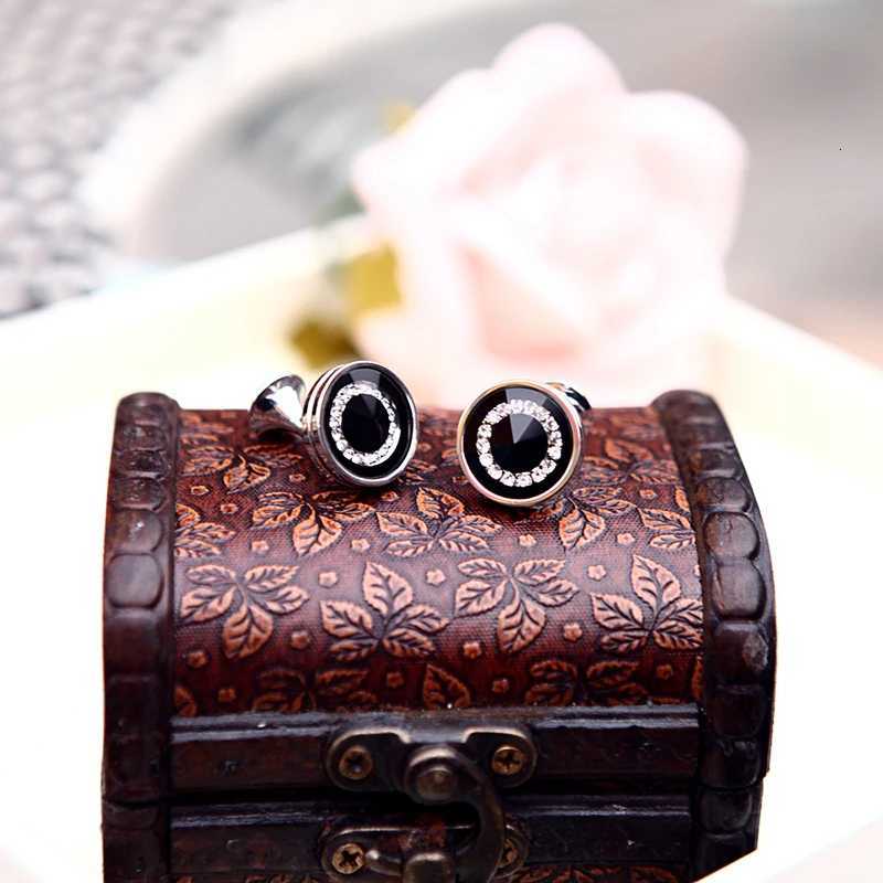 Black Cuff Shirt Links KFLK Fashion Cufflinks for Mens Brand Crystal Round Cuff link Male Luxury Wedding Button High Quality guestsW261017