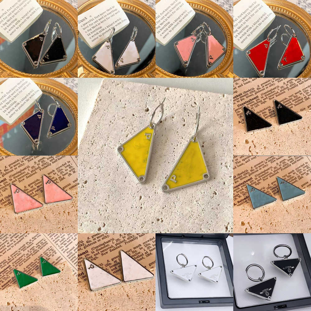 Classic Fashion Designer geometric studs Hooks Multi-color inverted Triangle Earrings Girl's simple earrings high jewelry accessories couple ho