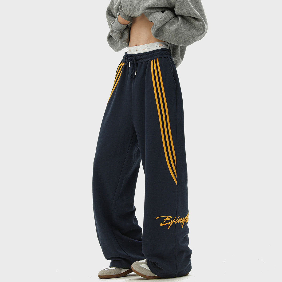 Designer men Sweatpants Trousers Hip Hop Mens Pants Pack Drawstring Men Women's Harajuku Gothic Letter Graphic Elastic Waist Trousers Striped w