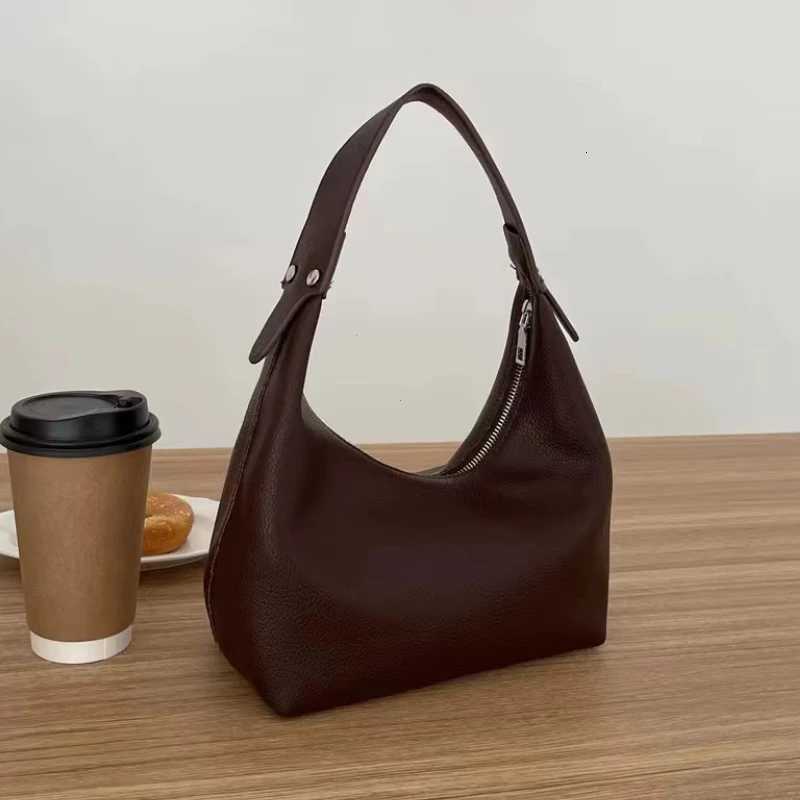 Evening Bags Women Vintage Underarm Bag PU Leather Soft Hobo Shoulder Bags New Solid Color Casual Armpit Handbag Outdoor Daily Tote Bag H261016