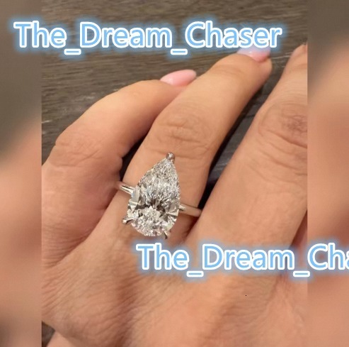 Pear Cut Lab Grown Diamond Ring Women Luxury 925 Sterling Silver GRA Certified VS-VVS E/F Clarity Wedding Engagement