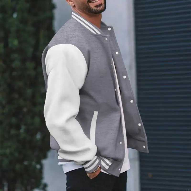 Blends Men's Wool Jackets Men's Men's ets Leather Sleeve Wool Blend Baseball Letterman ets Casual Coat etsW261017