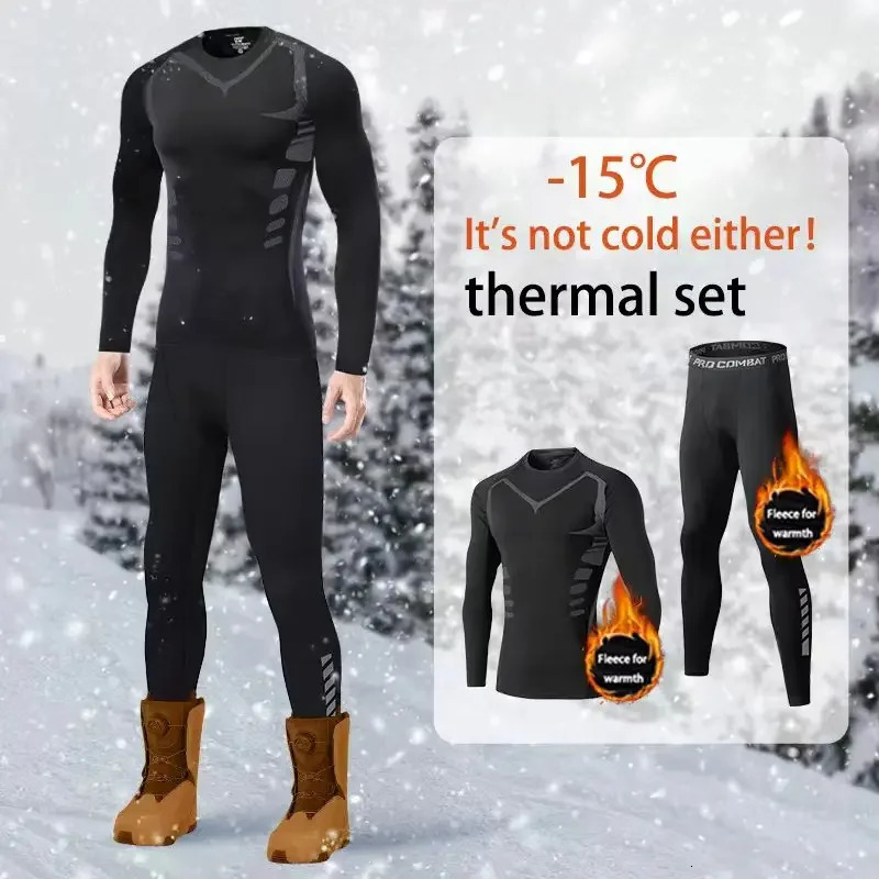 Men's Thermal Underwear Set 2piece Tightfitting Long Winter Cold Weather Protective Elastic and Breathable 261012