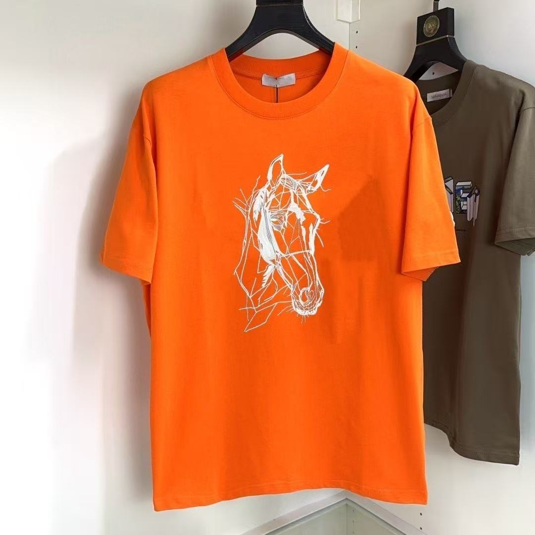 mens designer clothes t shirt Men's Plus Tees & Polos New heavy small embroidered youth round neck T-shirt autumn and winter tide brand men