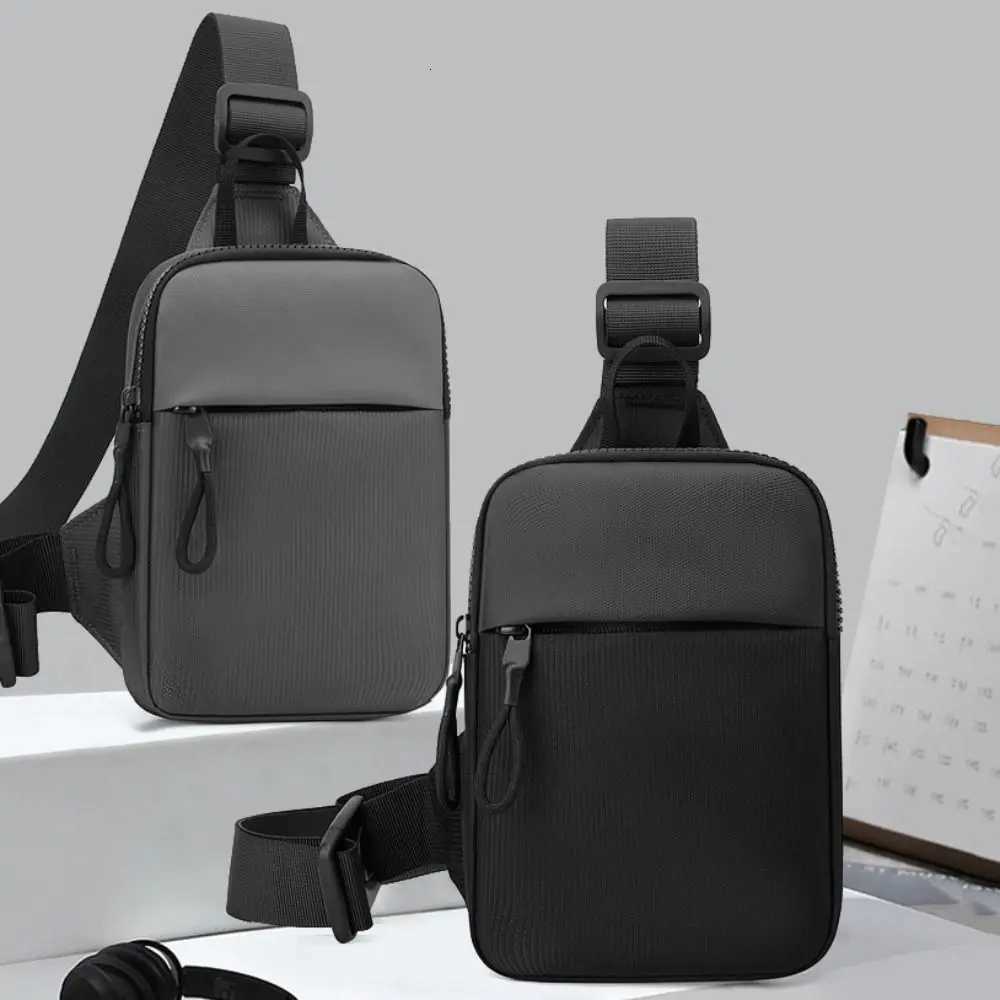 Cross Body Casual Oxford Men's Chest Bag Black Zipper Sports Phone Bag Lightweight Large Capacity Travel Purse H261016