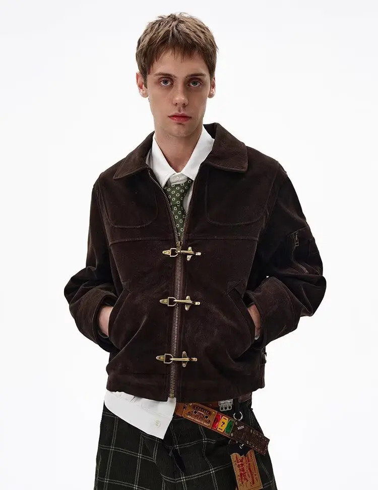 Men's Jackets Turn-down Collar Korean Style All-match Solid Color Zipper Autumn Winter Clothing Loose Male Short Coats 261014