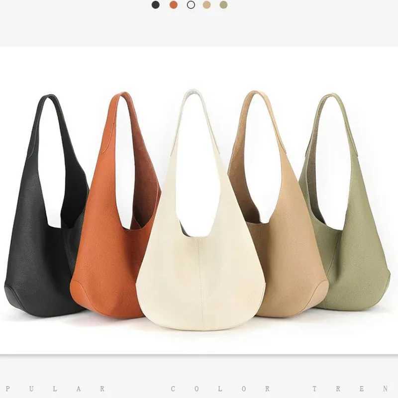 Evening Bags Genuine Leather Underarm Bucket Bag 2026 New Top Layer Cowhide Large Capacity Soft Tote Bag Fashionable Women's Shoulder Bag H2610