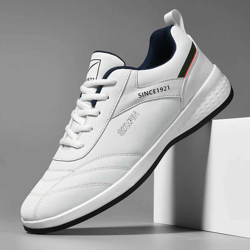 Casual Shoes Double Star Men's White Leather Casual Sneakers Lightweight Breathable Non-slip Walking Sport Shoes H261016