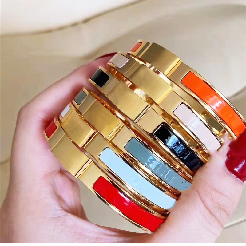 gold bracelet designer jewlery for women bangle stainless steel jewlery Y2K daily outfit 8mm size 17 silver bracelet designer bracelets 18k bangle l