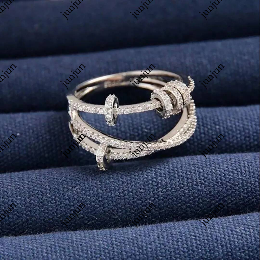 Luxury Designer Apmmonacos Womens Female Fashion Personality Ins Trendy Niche Design Time to Run Internet Celebrity Ring Elegant with Woman good for