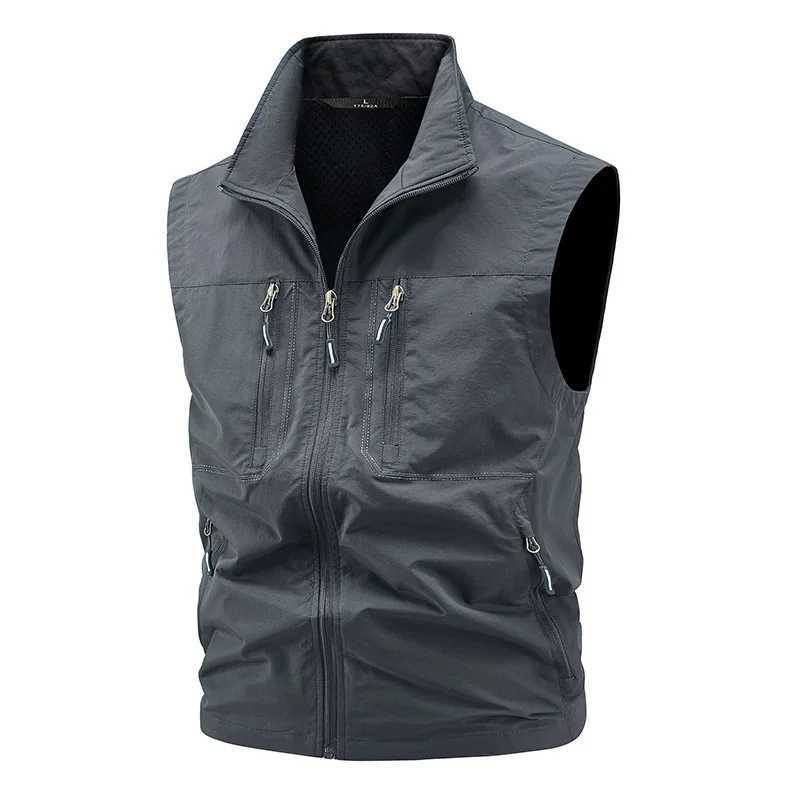 Waistcoat Men's Vests 2026 New Men Middle-Aged Outdoor Fishing Summer Vest Casual Thin Tooling Waistcoat Asian Size 5XLW261017