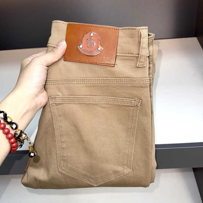 designer Men's Jeans men jeans, dark khaki wash, slim straight leg, stretchy, all-season casual long pants PE82