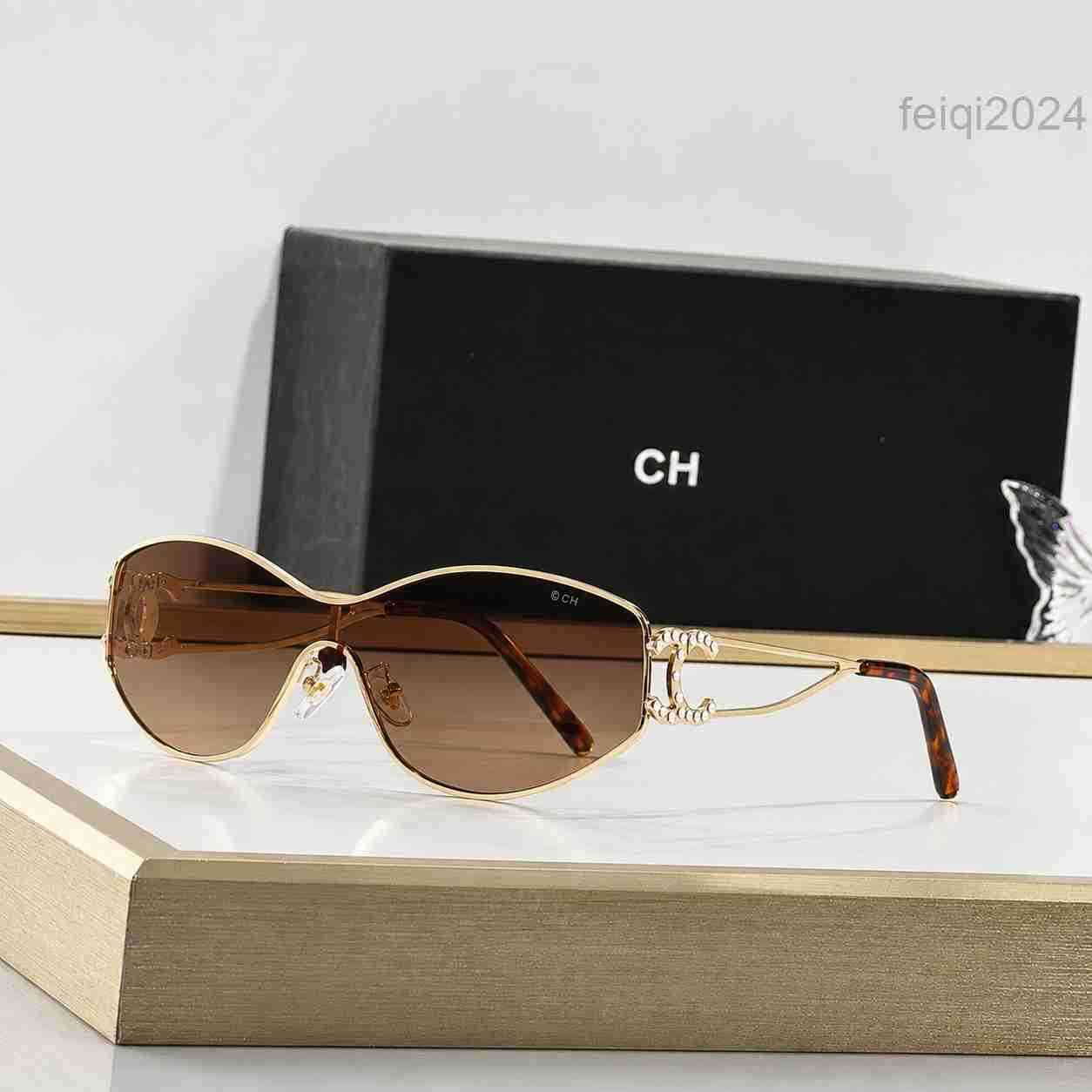 Designer Inspired Rimless Sunglasses Women Oversized Shield Gradient Lens Luxury Metal Frame UV400 Eyewear with box
