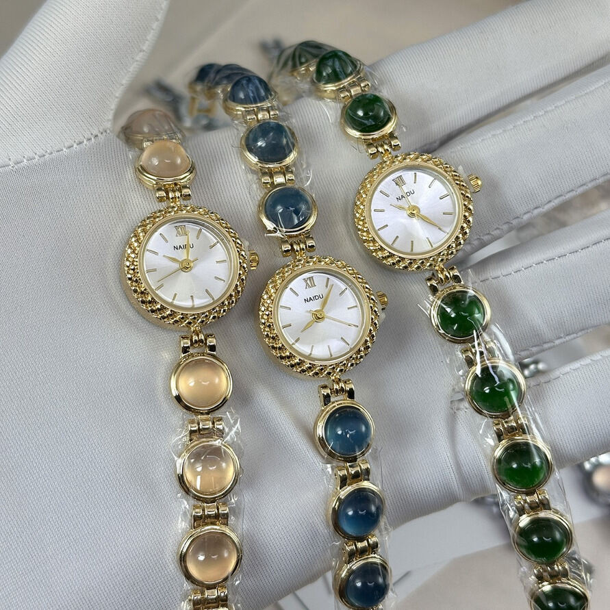 tage Light Luxury Live-Streaming Style Bracelet Gold Diamond-Embellished Fashionable Versatile Women's Wristwatch Wholesale ljh456