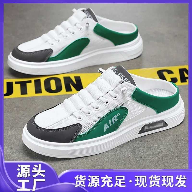 Casual Shoes Casual Sneakers 2026 New Fashion Men's Casual Shoes Half Slippers for Pull-on Outdoor Mesh Breathable Comfort Men's Flats H26