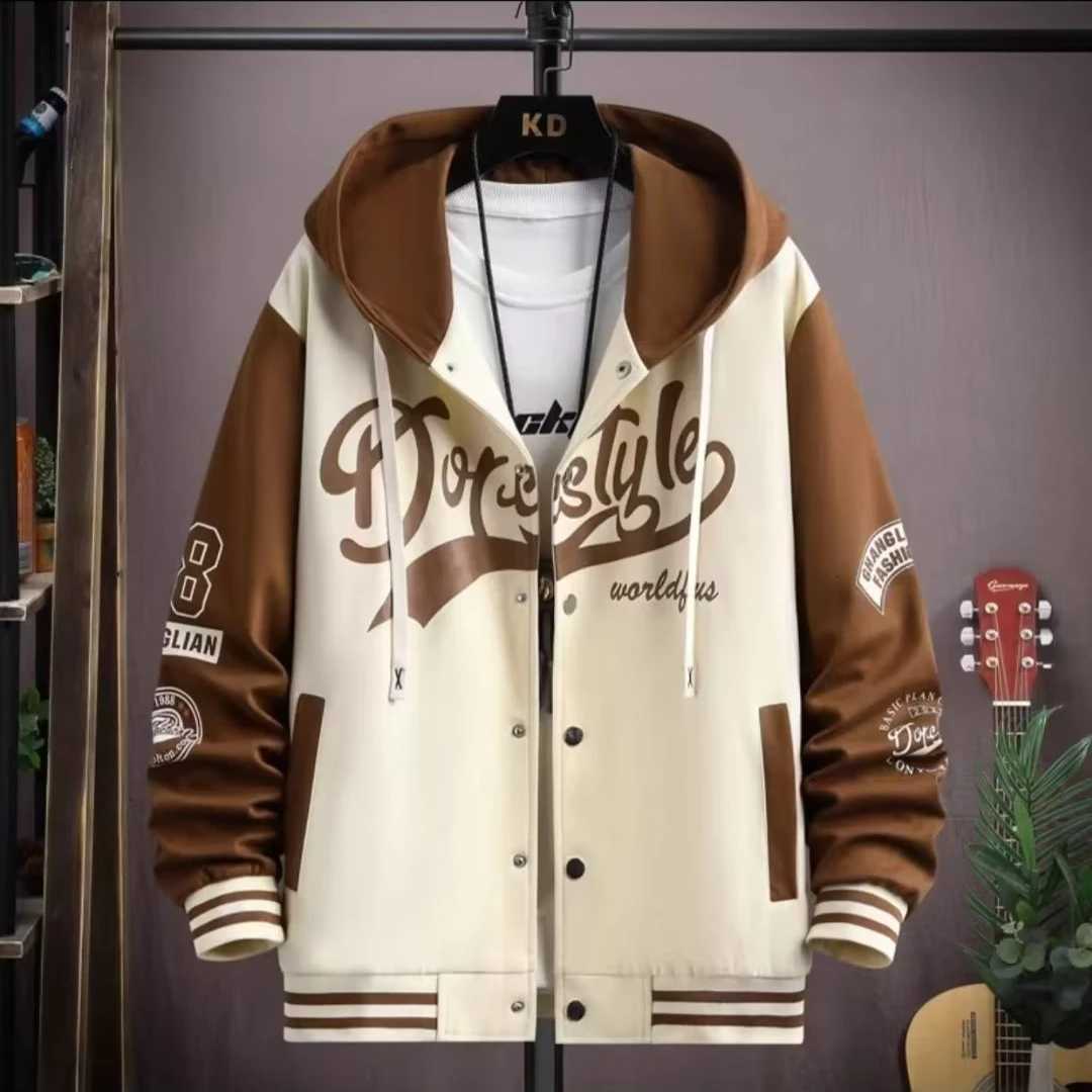 Jackets Men's Hooded Baseball Men's Autumn Korean Casual Hooded Jacket Harajuku High Street Fashion Men's Clothing CoatW261017