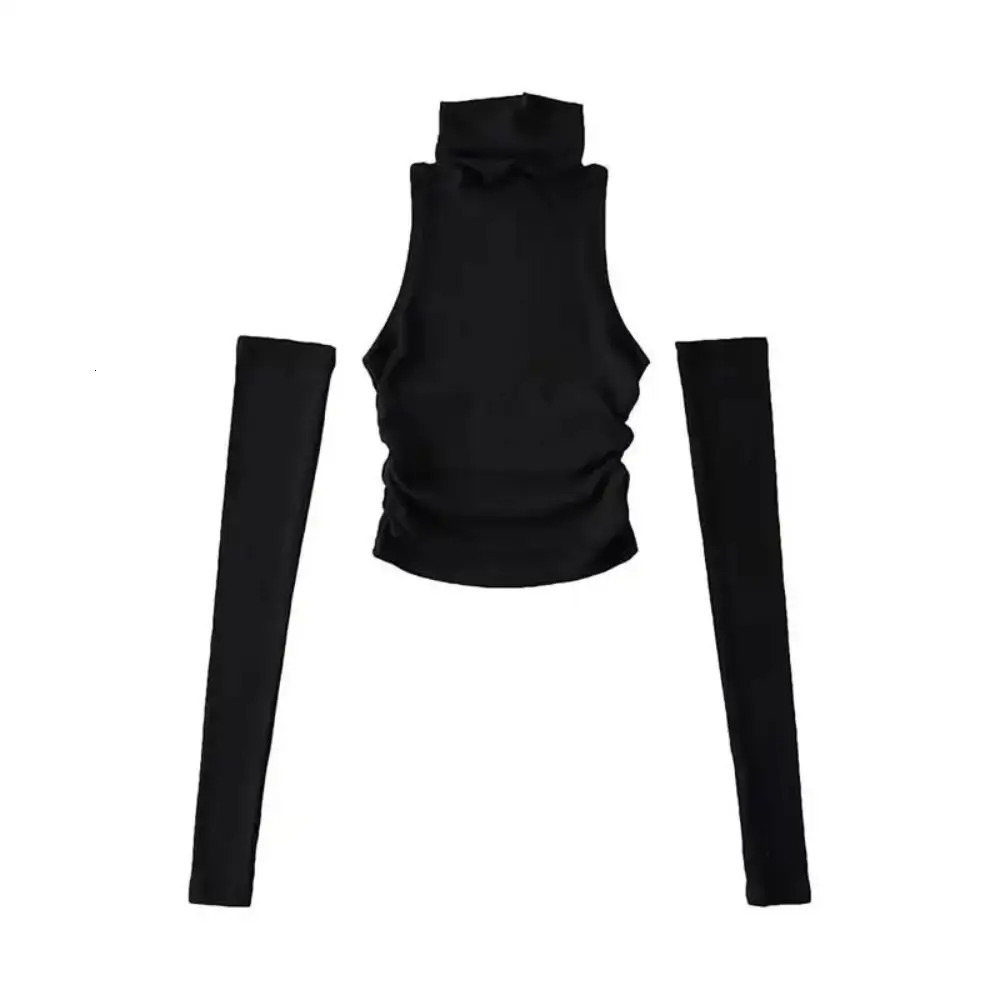 Fashion Y2K Turtleneck Suspender Summer Beach Solid Camisole Tank Top 261016
