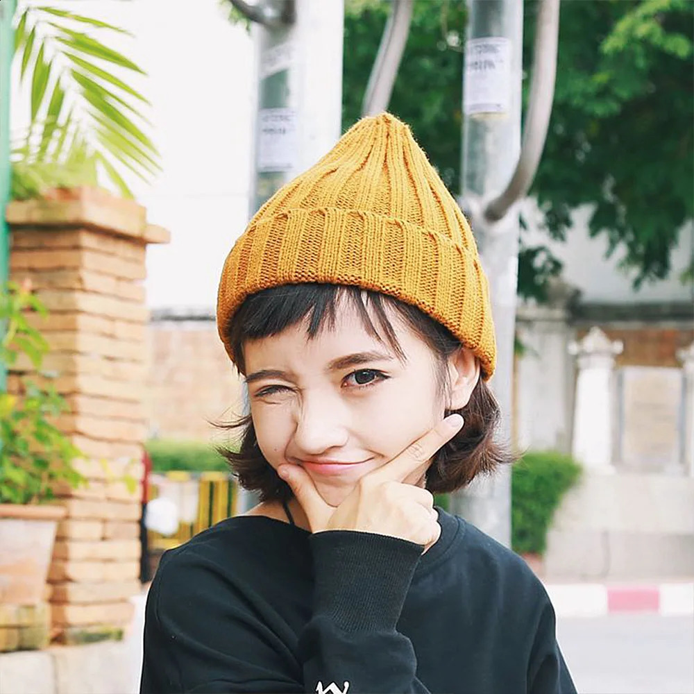 Winter Hat Female Unisex Cotton Blends Solid Warm Soft HIP HOP Knitted Hats Men Caps Women Skullies Beanies Girl Wholesale261016