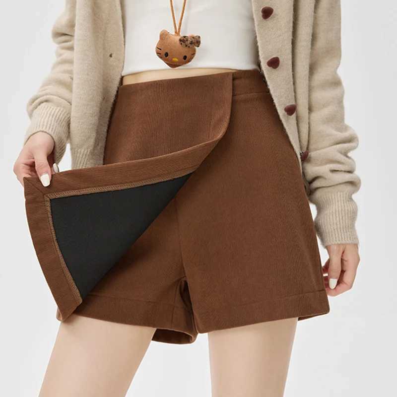 Line Skirts Korean Irregular A Corduroy Skirts Women 2026 Autumn High Waist Mini Skirt Shorts Woman Fashion Side Zip Thick Short Skirt W261017