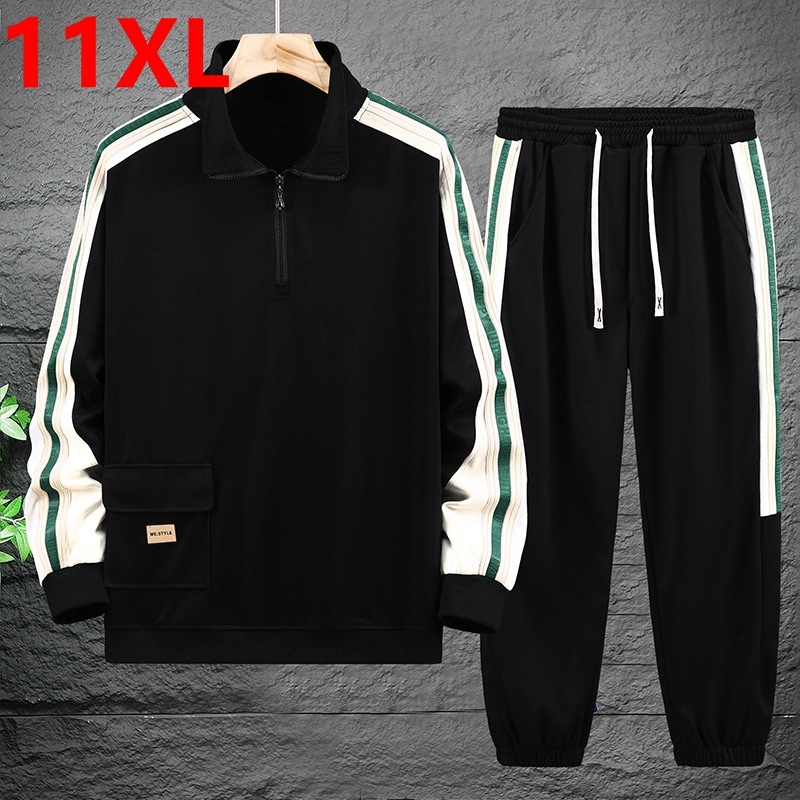 Spring Autumn Loose Leisure Sports Set Zipper Hoodie Large Size Trendy Handsome 11xl 10xl 170kg clothes for men Sets