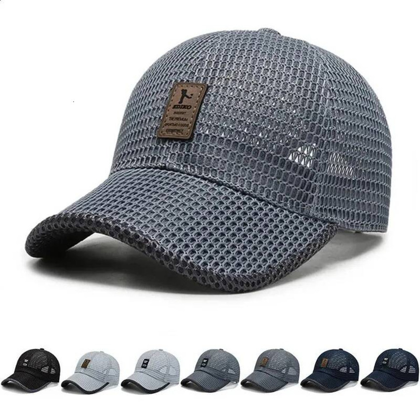 Ball Cap Summer Full Mesh duckbill Quick Drying Cool Sunhat Breathable Net Baseball Men Outdoor Anti UV Tennis Golf Hiking Sports Cap Visors Basebal