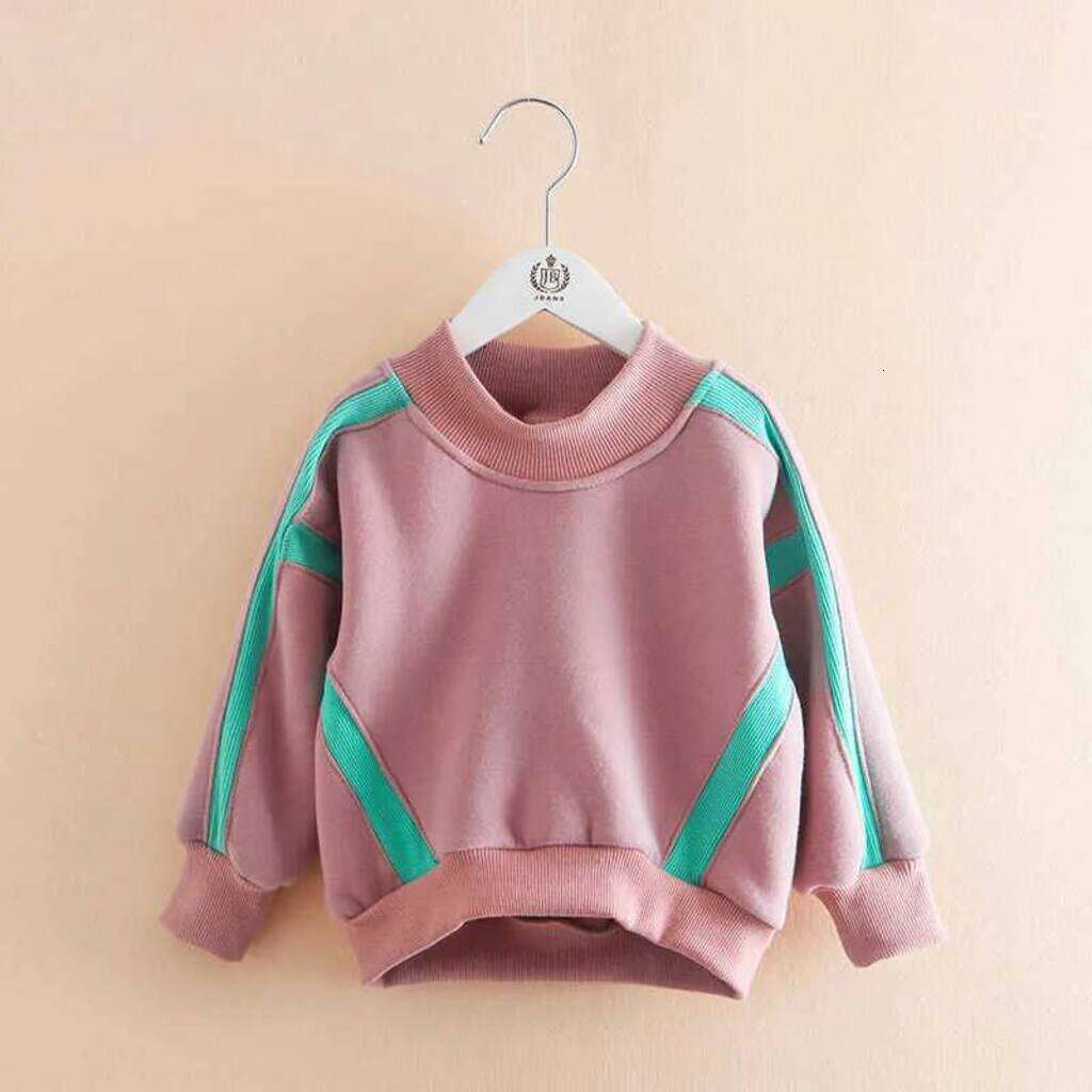 Girls Hoodie Autumn Winter Warm 2 9 10 Years Gift Long Sleeve Plus Velvet Thickening Kids pullover Baby Girls Christmas Loose Stripe Sweatshirt Crew