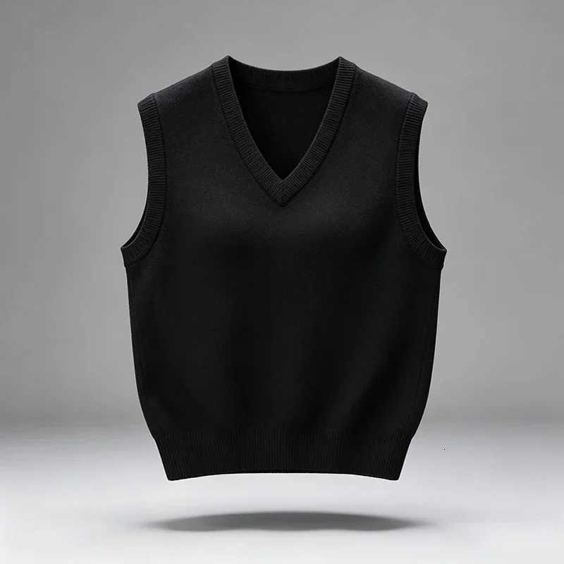Neck Men's V Vests Men Knitted Vest Solid Color Sleeveless Pullover Slim Fit Soft Warm Knit Waistcoat Basic Casual Daily Mens Sweater VestW2610