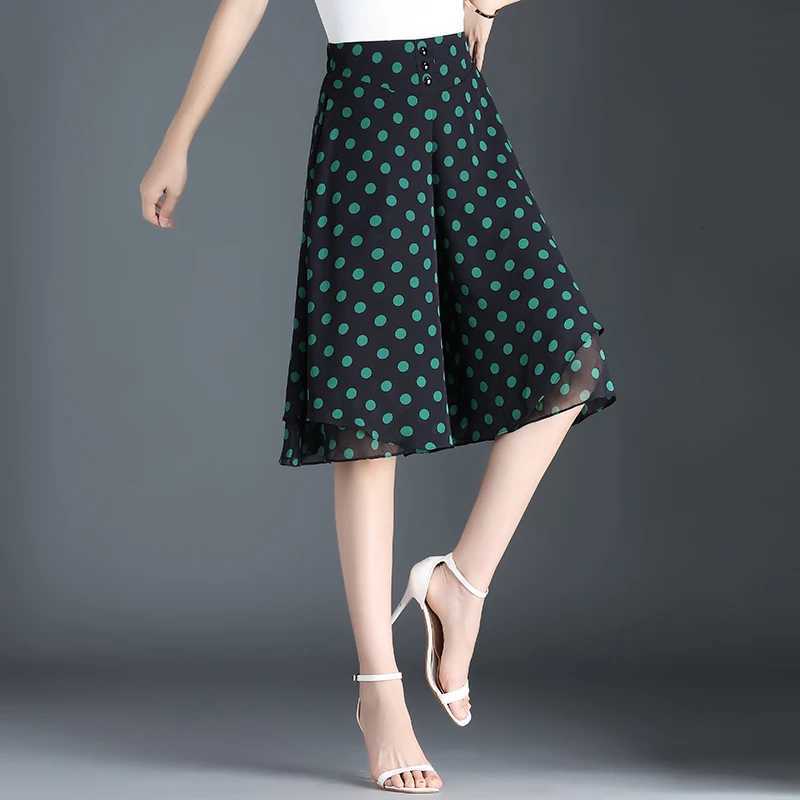 Pants Capris Women's Leggings Women's ZUZK Women Floral Chiffon Short Pants Summer Cool Fashion Elastic Wiast Knee-length Pants Elegant Lo