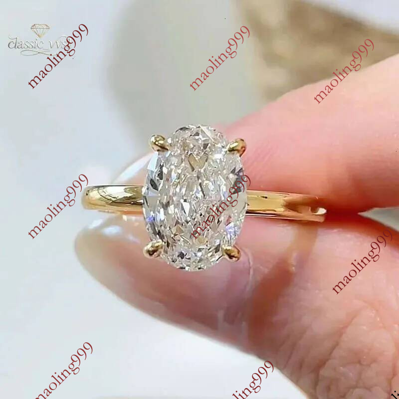 Fine Jewelry Custom 18K Gold 3CT Oval Cut Grown Lab Created Diamond Ring For Women With IGI Certified