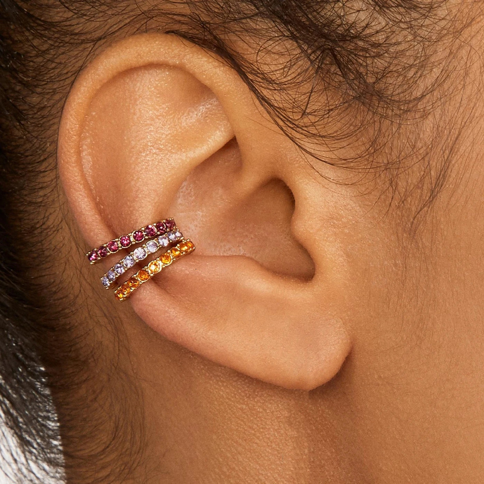 2026 New 6 Pcs/Set perfume Bone Clips Womens Cool Bling Ear Cuff Inlaid With cologne Rhinestones Trendy Colors Exquisite Jewelry Accessory Gift 2505