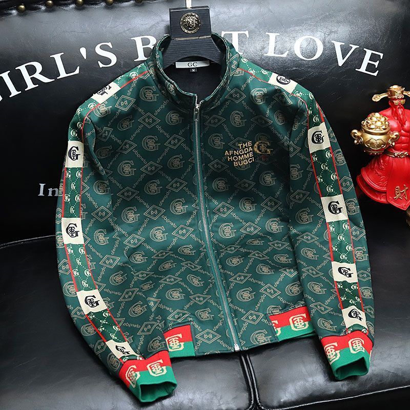 Light luxury men's brand spring and autumn new casual jacket trendy handsome design sense European goods