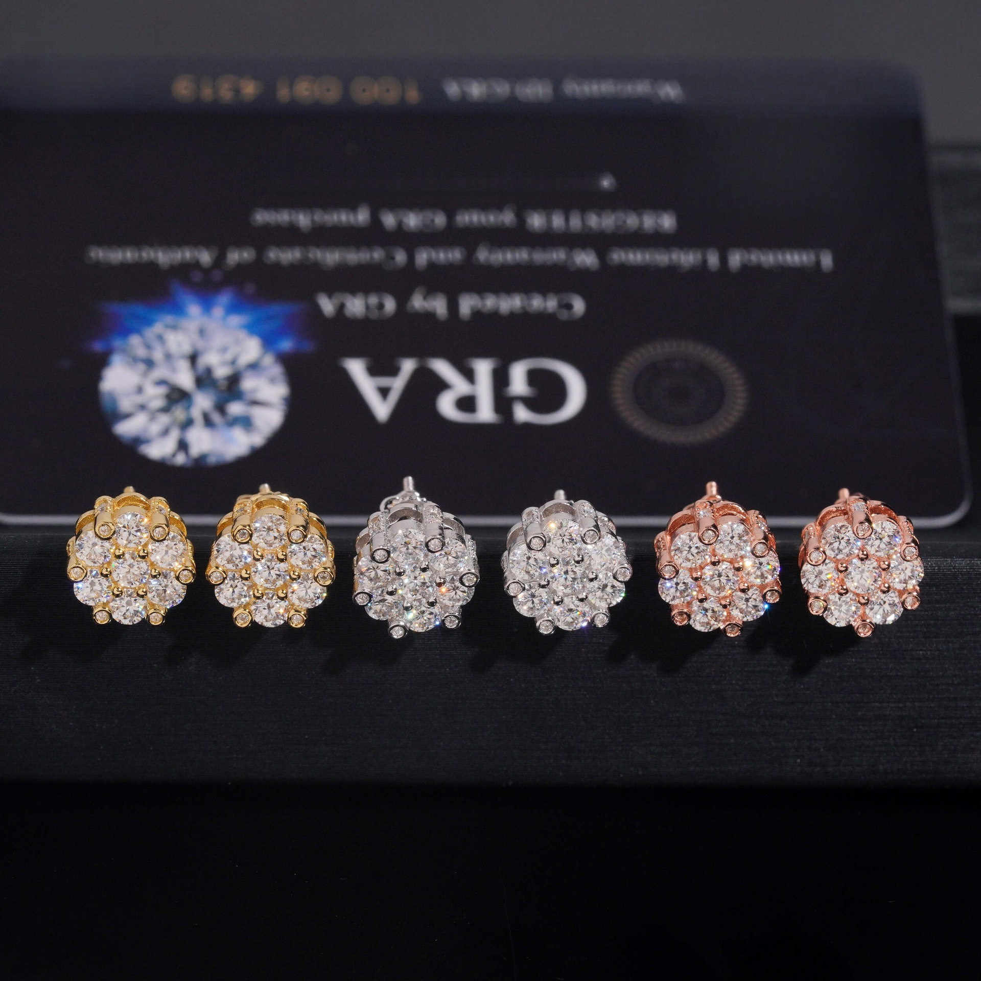Directly Supplied by Manufacturer: 10mm Flower-Shaped Popular Earrings, 925 Silver Inlaid with Moissanite, Unique