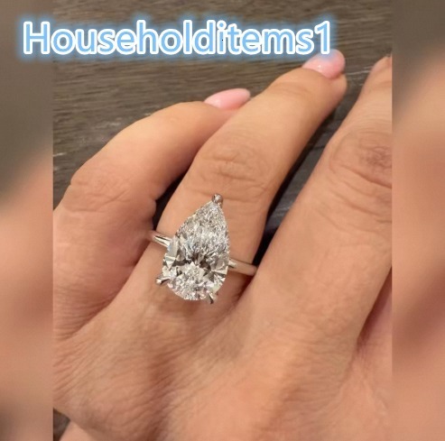 Pear Cut Lab Grown Diamond Ring Women Luxury 925 Sterling Silver GRA Certified VS-VVS E/F Clarity Wedding Engagement