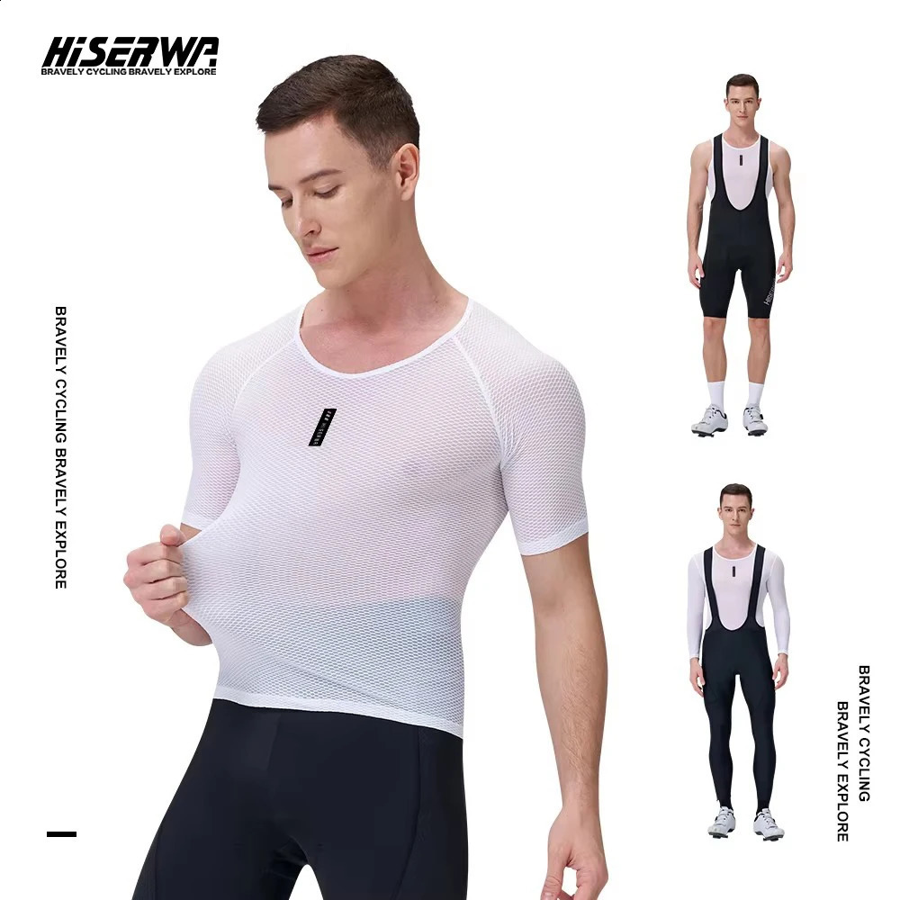 HISERWA Cycling Base Layer Men Summer Undershirt MTB Road Bike Underwear Breathable Quick Dry Mesh Bicycle Cycle Vest 261012